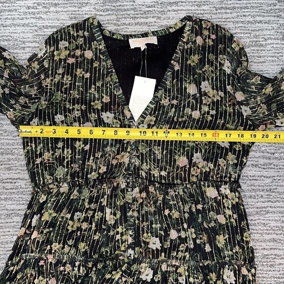 NWT Rococo Sand Flora Floral Handmade High Low Maxi Metallic Thread Dress Large - Picture 14 of 16